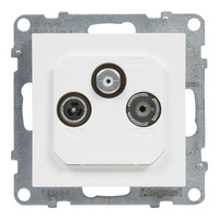 Legrand 721168 - Suno TV-R-SAT aljzat, átmenő (apa, 14 dB), fehér Q50