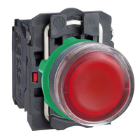 Schneider XB5AW34B5 - LED-es világító nyomógomb, piros, 24V Q2