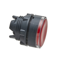 Schneider ZB5AW343 - Világító nyomógombfej, LED-es, piros, műanyag