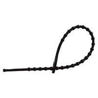 Kábelkötegelő gyöngyös nyitható fekete 150x2mm UV álló halogénmentes