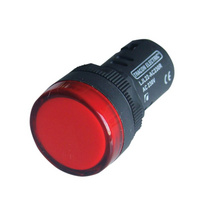 LED jelzőlámpa, kerek, piros, 48V AC/DC, 22mm