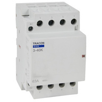 Installációs kontaktor 230V AC, 50Hz, 3 Mod, 3×NO, AC1/AC7a, 40A