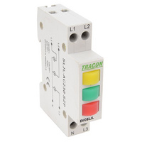 SLJL LED jelzőlámpa, sorolható, sárga, zöld, piros, 3x230VAC